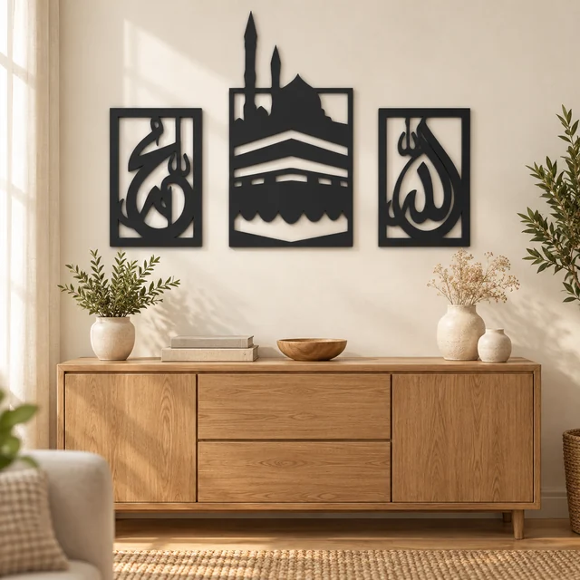 Dezayn Kaabah KB Home Deco Wall Decoration Calligraphy Islamic Khat Kufi Wall Art
