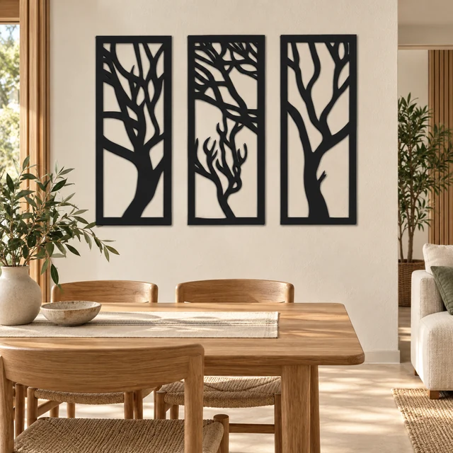 Dezayn MUJI Style Triple Trees TT-1  3D Wall Decor 3D Wall Sign Home Decoration Art Mural Custom Wall Art