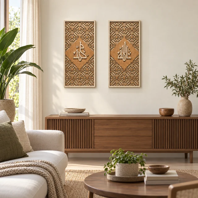 Dezayn Allah Muhammad AM-F2 Home Deco Wall Decoration Calligraphy Islamic Khat Kufi Wall Art