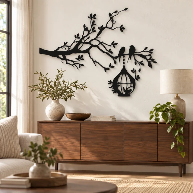 Dezayn MUJI Style Couple Birds CPL - B 3D Wall Decor 3D Wall Sign Home Decoration Art Mural Custom Wall Art